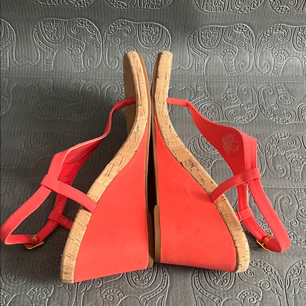 Lauren Ralph Lauren orange Cork Wedge Sandals - Picture 2 of 5